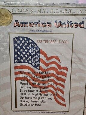 Cross My Heart America United September 11, 2001 Counted Cross Stitch Chart